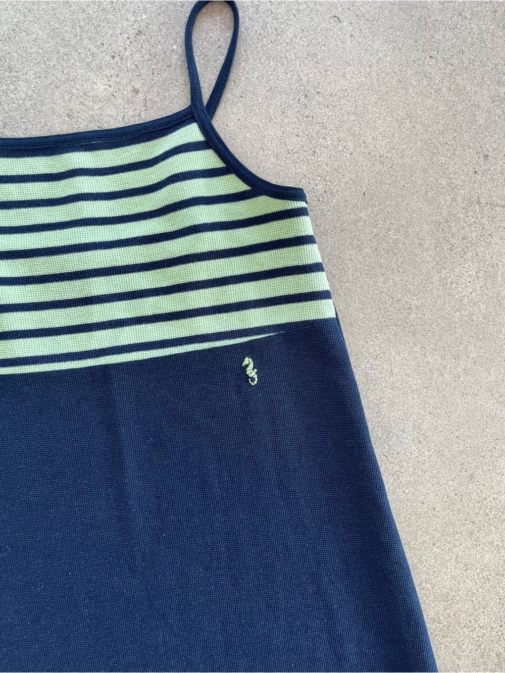Vintage La Picardie Navy and Mint stripped sundress. Size M - Picture 4 of 6